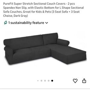 Dark Gray Super Stretch Sectional Couch Covers